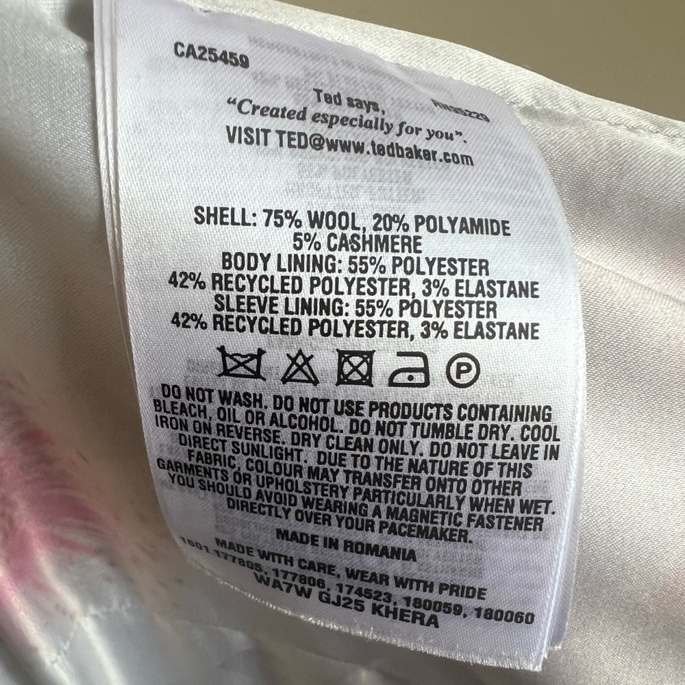 Ted Baker long line Size 1 coat - Picture 7 of 9